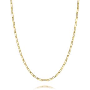 Gold Necklace for Women & Men 14K Gold Chain Necklace for Women Unisex 2.5mm Wide Paperclip Chain Necklaces Non Tarnish Paperclip Necklaces Jewelry 16" - 26"