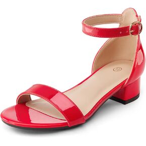 K Komforme Girls Sandals Low Heels Cheels Dress Pump Strap Open Open Toe Party Party (Toddler/Little Kids/Big Kids)