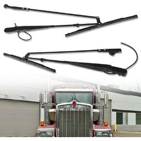 1 Pair Windshield Wiper Arm Fit for Kenworth 2008-2014 T600, 2013-2017 T660, 2007-2020 T800/W900#Replace R23102922 R23102923 (Front Left+ Front Right) with Spray Nozzle and Blade