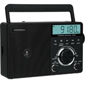 راديو FM Retekess TR635 AM مع مقبس هوائي خارجي، راديو محمول على الموجات القصيرة مع أفضل استقبال، شاشة LCD بإضاءة خلفية، إعداد الوقت، تشغيل البطارية أو طاقة التيار المتردد، مقبس سماعة الأذن للهدايا، كبار السن، المنزل