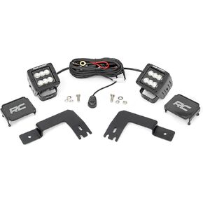 Rough Country Under Bed Mount Dual 2" LED Light Kit for Polaris Xpedition ADV-5 2024 UTV - (2) 2-inch LED Cube Lights, Flood Beam