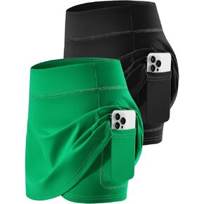 Star Vibe 2-Pack Tennis Skirt for Women with Shorts Workout Athletic Golf Skorts with Pockets Lightweight Gym Skort