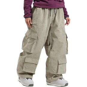 GSOU SNOW Mens Womens Baggy Snowboard Pants Cargo Ski Snow Pants Mutil Pockets Loose Fit Casual Pants