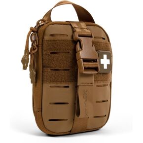 حقيبة الإسعافات الأولية My Medic Sidekick - مجموعة Med Kit التكتيكية للإسعافات الأولية حقيبة حبال معدات البقاء على قيد الحياة وإمدادات الطوارئ مجموعة الإسعافات الأولية للسفر - أسود