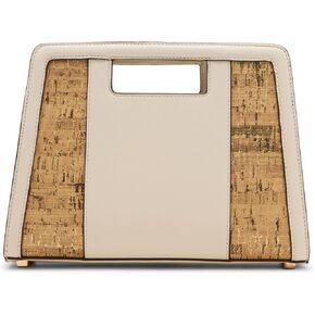 Anne Klein Womens Cork Clutch Bag with Convertible Strap, Parchment