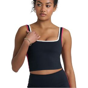 Popsugar PS Tareout Tank Tops للنساء المصابات ببني في حمالة صدر ، Racerback Sports Athletic Dertics Camisole Yoga Top with Shelf Bra