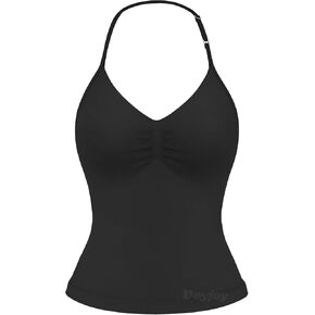 VOYJOY Impact Longline Strappy Top Workout Tank Tops for Women Impact Gym Sports Bra Camis