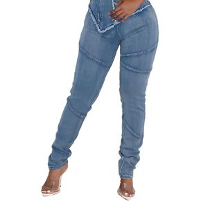SeNight Women's High Waisted Ripped Jeans Cut Out Destroyed Distressed Denim Pants