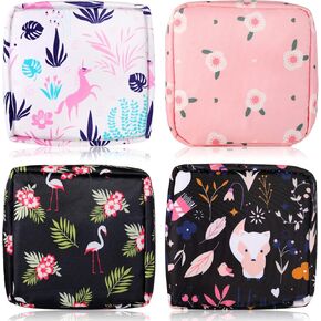 4 Pieces Period Bag Sanitary Napkin Storage Bag Portable Feminine Product Travel Organizer First Period Gifts for Girls