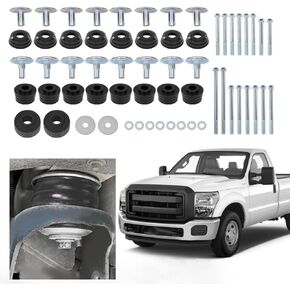 ALLGOOD Body Cab Mount Bushing Kit, Compatible with Ford F250 F350 2WD/4WD Super Duty 2008-2016 Red