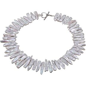 Jyx Jewelery Classic 7x20-8x40mm أبيض على شكل عصا على شكل عصا لؤلؤة لؤلؤة للسيدات 18 "للنساء هدية