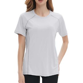 Women's Swim Shirt Short Sleeve UPF 50+ UV Protection Quick Dry Athletic Yoga Workout Shirts Running Gym Tee Top