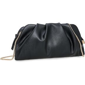Dressy PU Clutch Purse for Women Formal Soft Pleated Vegan Leather Evening Bag for Wedding/Prom/Cocktail Party