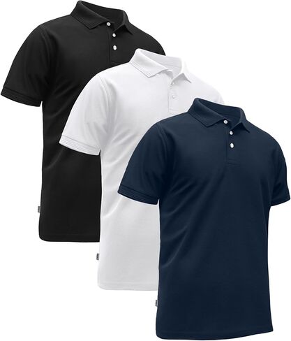 ZITY Men's 3 Pack Polo Shirts Short Sleeve Moisture-Wicking Golf Shirt Business Causal Tops in Saudi Arabia