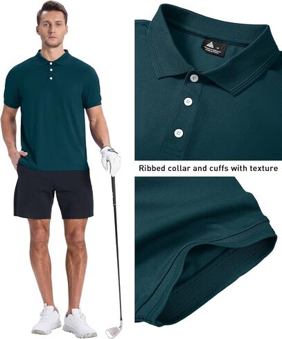 ZITY Men's 3 Pack Polo Shirts Short Sleeve Moisture-Wicking Golf Shirt Business Causal Tops in Saudi Arabia