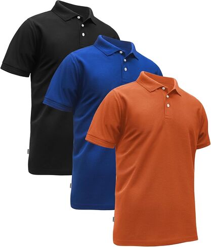 ZITY Men's 3 Pack Polo Shirts Short Sleeve Moisture-Wicking Golf Shirt Business Causal Tops in Saudi Arabia