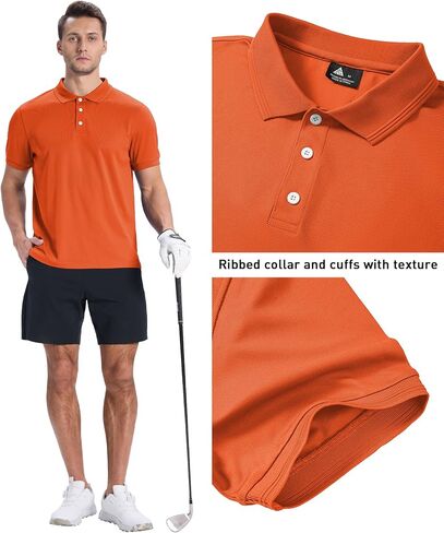 ZITY Men's 3 Pack Polo Shirts Short Sleeve Moisture-Wicking Golf Shirt Business Causal Tops in Saudi Arabia