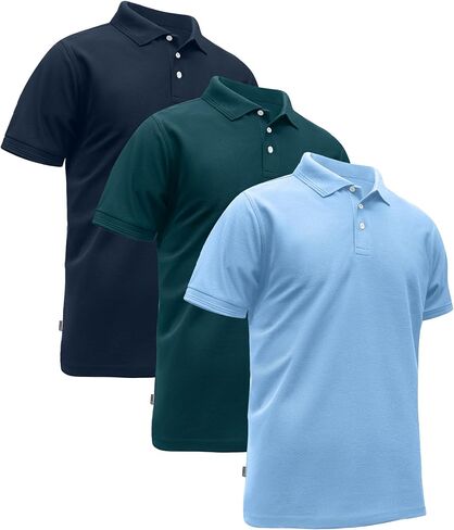 Zity Men's 3 Pack Pack Polo Dorts Short Sleeve Moisture-Wicking Golf Shirt Tops Coreal Tops in Saudi Arabia