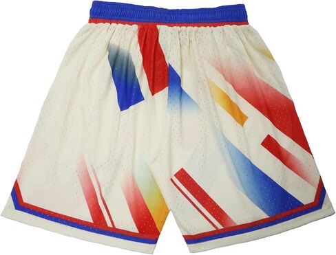 Mens Graphic Sport Athletic Shorts Light Weight Mesh Workout Training Drawstring Basketball Shorts in Kuwait