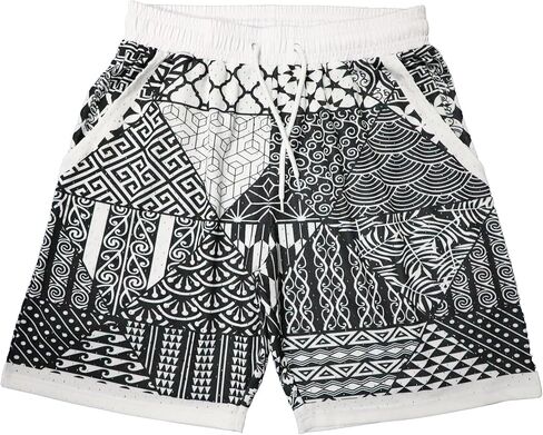 Mens Graphic Sport Athletic Shorts Light Weight Mesh Workout Training Drawstring Basketball Shorts in Kuwait