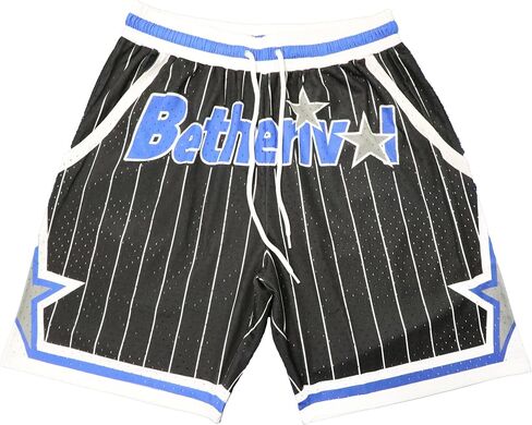 Mens Graphic Sport Athletic Shorts Light Weight Mesh Workout Training Drawstring Basketball Shorts in Kuwait