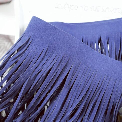 3 Yards 6 Inch Faux Leather Fringe Trim for DIY Sewing Craft Garment Hem Accessories Handbag Embellishment Decoration (Black) in Kuwait