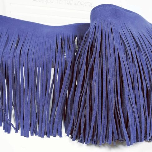 3 Yards 6 Inch Faux Leather Fringe Trim for DIY Sewing Craft Garment Hem Accessories Handbag Embellishment Decoration (Black) in Kuwait