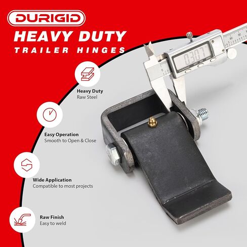 Heavy Duty Dump Trailer Hinges, 8 Pack, Black, Steel, Unfinished, Surface Mount in Saudi Arabia