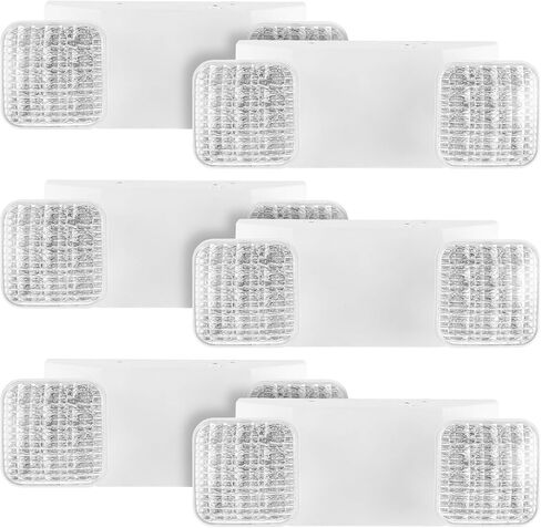 OSTEK LED تركيبات إضاءة مخرج الطوارئ مع بطاريات احتياطية طويلة لمدة 90 دقيقة، ضوء طوارئ LED مدمج قابل للتعديل قياسي أمريكي، مقاومة للحريق ABS (عبوة واحدة) in Saudi Arabia