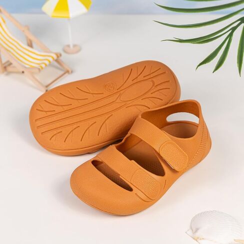 HsdsBebe Little Kids Beach Sandals Toddler Boys Girls Jelly Sandals Closed-Toe With Anti-Slip Rubber Sole Children Summer Outdoor Water Shoes in Saudi Arabia