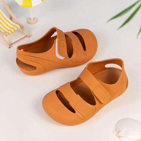 HsdsBebe Little Kids Beach Sandals Toddler Boys Girls Jelly Sandals Closed-Toe With Anti-Slip Rubber Sole Children Summer Outdoor Water Shoes in Saudi Arabia