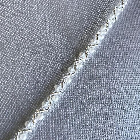 Pearl Bridal Veil Short Wedding Veil with Metal Comb Pearl Ivory Wedding Bridal Veil 1 Tier Wedding Party Veil for Women and Brides, Fingertip length 39 inches in Saudi Arabia