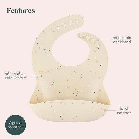 AVA + OLIVER Silicone Bib Set - Adjustable Waterproof Bibs - Set of 2 in Saudi Arabia