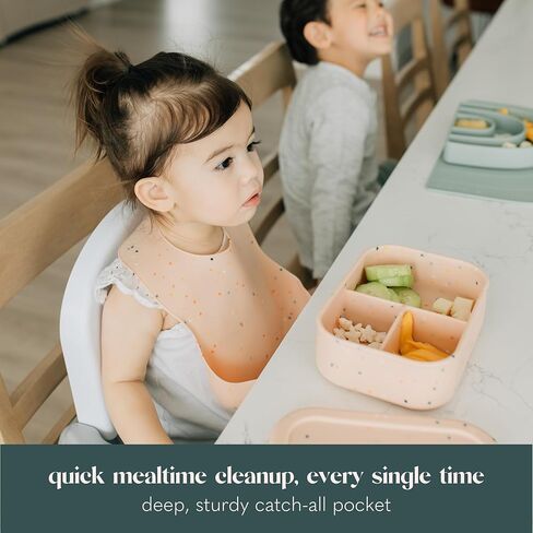 AVA + OLIVER Silicone Bib Set - Adjustable Waterproof Bibs - Set of 2 in Saudi Arabia