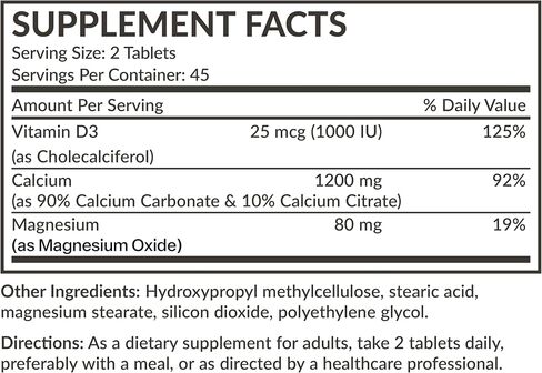 Futurebiotics Calcium 1200 MG Per Serving Sustained Release with Vitamin D3 1000 IU Per Serving Non-GMO, 90 Vegetarian Tablets in Kuwait