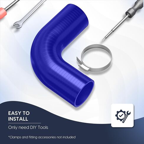 Endure 90 Degree Elbow Coupler Silicone Hose 4-Ply, 4-Inch(102mm), Couplers for High Performance Vehicles, Intake Piping, Length(102mm), Thickness (5mm), Automotive Silicone Hose Black in Saudi Arabia