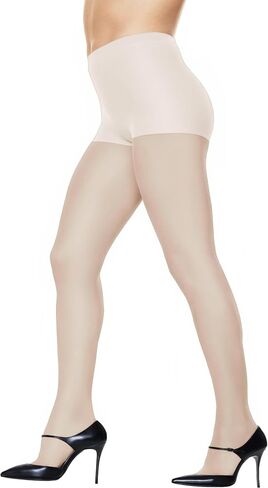 Hanes Plus Women's Silky Sheer Tights with X-Temp Technology, Control Top, Enhanced Toe in Kuwait