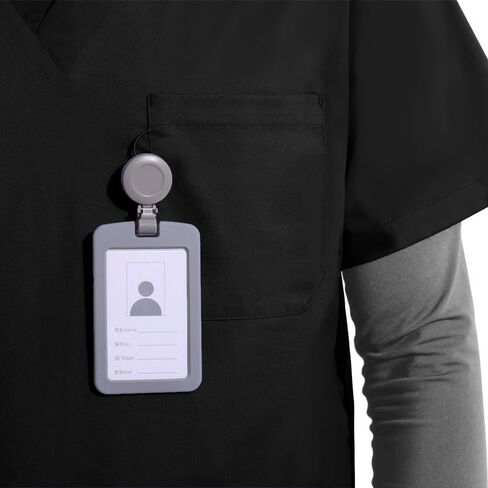 Uniforms World Elvis Scrubs Set for Men — Classic V-Neck Stretch Top & Straight Pants, Elastic Waistband, 7 Pockets in Kuwait