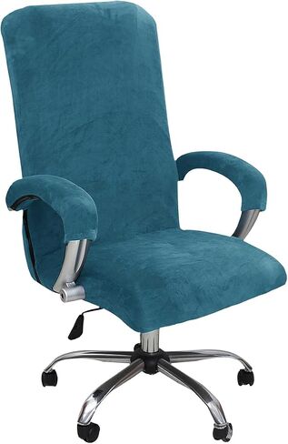 NILUOH Velvet Office Chair Cover for Universal Boss, Computer & Gaming Chairs (L, Gray Blue) in Kuwait