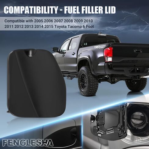Fuel Filler Lid Fuel Gas Door Cover Compatible with 2005-2015 Toyota Tacoma 6 ft bed Replace 77305-04905 in Saudi Arabia