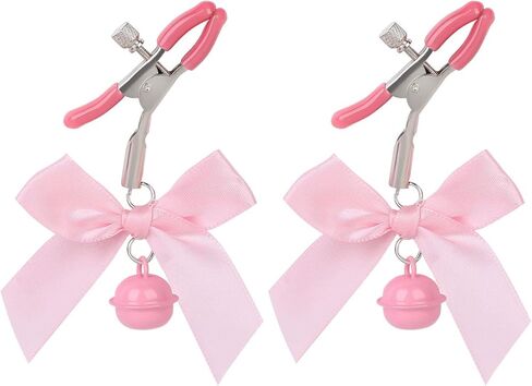 Nipple Clamp Adjustable Pressure Body Chains Stainless Steel Nipple Clips for Women Bow Nipple Clamps Non Piercing Body Jewelry for Women Faux Body Jewelry Clip on Jewelry in Kuwait