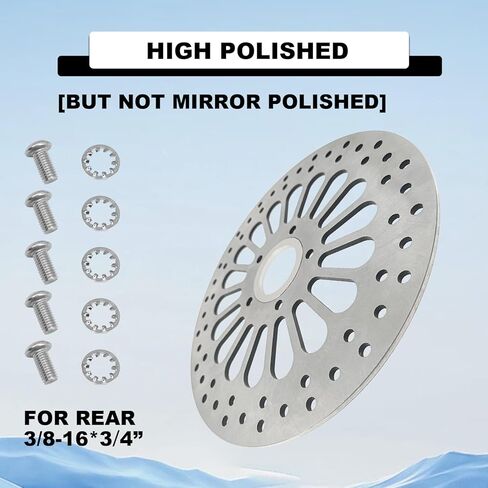 11.5'' Rear Brake Rotors Compatible with Harley Davidson Touring Sportster Softail Dyna, Superior Heat Dissipation Stainless Steel Brake part (11.5'' Rear)-1Pcs in Kuwait