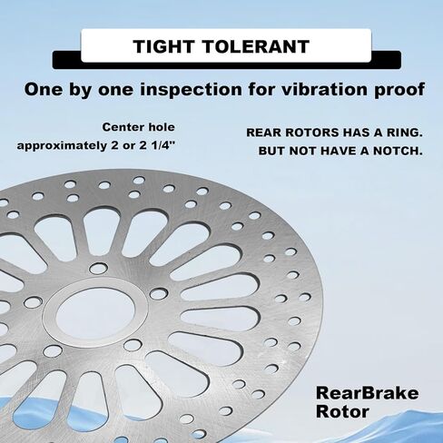 11.5'' Rear Brake Rotors Compatible with Harley Davidson Touring Sportster Softail Dyna, Superior Heat Dissipation Stainless Steel Brake part (11.5'' Rear)-1Pcs in Kuwait