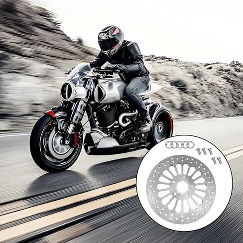 11.5'' Rear Brake Rotors Compatible with Harley Davidson Touring Sportster Softail Dyna, Superior Heat Dissipation Stainless Steel Brake part (11.5'' Rear)-1Pcs in Kuwait