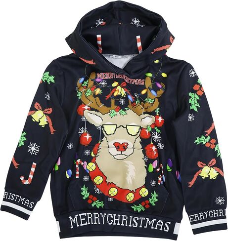 GRAJTCIN Kids Ugly Christmas Sweater for Boys Girls, Long Sleeves Hoodies Non-knited Sweatshirt in Saudi Arabia