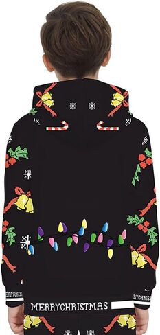 GRAJTCIN Kids Ugly Christmas Sweater for Boys Girls, Long Sleeves Hoodies Non-knited Sweatshirt in Saudi Arabia