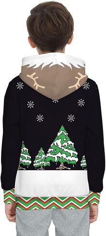 GRAJTCIN Kids Ugly Christmas Sweater for Boys Girls, Long Sleeves Hoodies Non-knited Sweatshirt in Saudi Arabia
