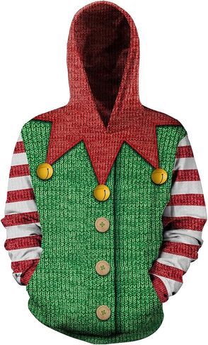 GRAJTCIN Kids Ugly Christmas Sweater for Boys Girls, Long Sleeves Hoodies Non-knited Sweatshirt in Saudi Arabia