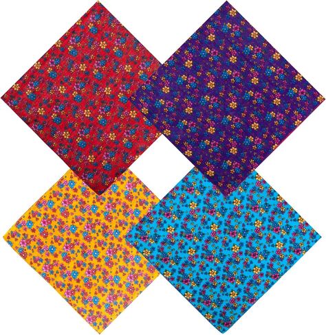 4 Pack Cotton Bandanas, Breathable Square Scarf Headwear, Headbands 22x22 inch - 100% Cotton Bandanas in Saudi Arabia