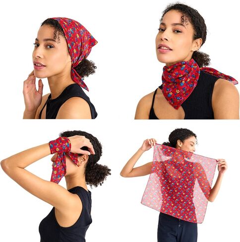 4 Pack Cotton Bandanas, Breathable Square Scarf Headwear, Headbands 22x22 inch - 100% Cotton Bandanas in Saudi Arabia